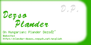 dezso plander business card